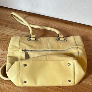 Yellow Leather Tote Bag